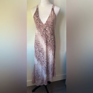 NWT Gold Hawk Silk Python Dress in muted rose Size L